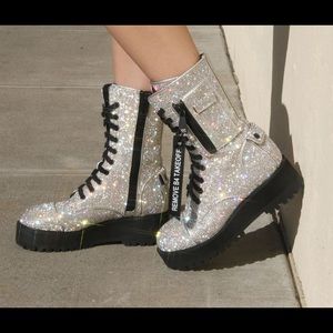 Dollskill Billionaire Bling Combat Boot (Size 5)